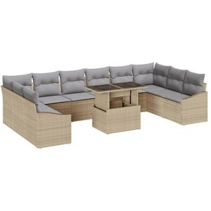 Garden Sofa Set 11 pcs Beige, Light Grey 100 x 55 x 73 cm Vidaxl Garden Sofa Set 11 pcs Beige, Light Grey 100 x 55 x 73 cm Vidaxl