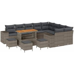 Garden Sofa Set Height-Adjustable 13 pcs Grey Poly Rattan Vidaxl Garden Sofa Set Height-Adjustable 13 pcs Grey Poly Rattan Vidaxl
