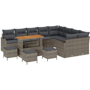 Garden Sofa Set Height-Adjustable 13 pcs Grey Poly Rattan Vidaxl Garden Sofa Set Height-Adjustable 13 pcs Grey Poly Rattan Vidaxl