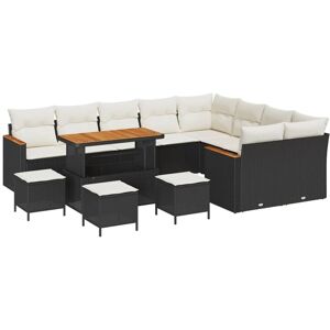 Garden Sofa Set with Cushion 13 pcs Black Poly Rattan vidaXL Garden Sofa Set with Cushion 13 pcs Black Poly Rattan vidaXL