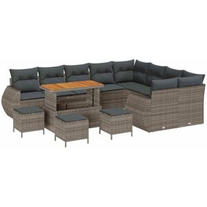 Garden Sofa Set Height-Adjustable 13 pcs Grey Poly Rattan Vidaxl Garden Sofa Set Height-Adjustable 13 pcs Grey Poly Rattan Vidaxl