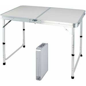 BRIEFNESS 120CM Portable Aluminum Folding Table Party Garden bbq Camping Table, 3 Gear Adjustable Height Lightweight Aluminum Foldable Table for Outdoor Picnic BRIEFNESS 120CM Portable Aluminum Folding Table Party Garden bbq Camping Table, 3 Gear Adjustable Height Lightweight Aluminum Foldable Table for Outdoor Picnic