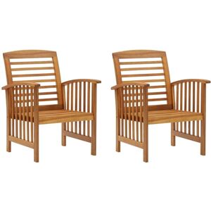 MINKUROW Garden Chairs 2 pcs Solid Acacia Wood vidaXL MINKUROW Garden Chairs 2 pcs Solid Acacia Wood vidaXL