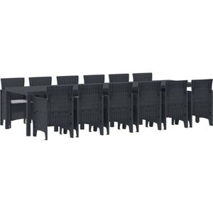 Garden Dining Set 13 pcs Anthracite Polt rattan Vidaxl Garden Dining Set 13 pcs Anthracite Polt rattan Vidaxl