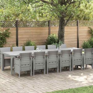 Garden Dining Set 13 pcs Light Grey Polt rattan Vidaxl Garden Dining Set 13 pcs Light Grey Polt rattan Vidaxl