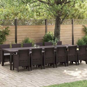 Garden Dining Set 13 pcs Brown Polt rattan Vidaxl Garden Dining Set 13 pcs Brown Polt rattan Vidaxl