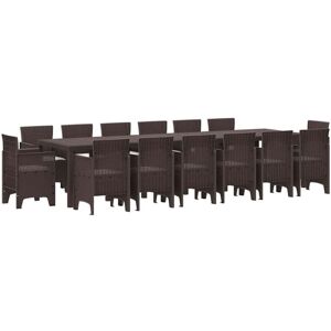 Garden Dining Set 15 pcs Brown Polt rattan Vidaxl Garden Dining Set 15 pcs Brown Polt rattan Vidaxl