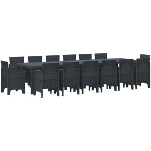 Garden Dining Set 15 pcs Anthracite Polt rattan Vidaxl Garden Dining Set 15 pcs Anthracite Polt rattan Vidaxl