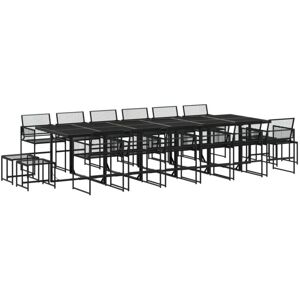 vidaXL Garden Dining Set Black Poly Rattan - Garden Dining Set vidaXL Garden Dining Set Black Poly Rattan - Garden Dining Set