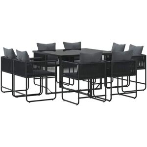 Garden Dining Set 9 pcs Black Steel Vidaxl Garden Dining Set 9 pcs Black Steel Vidaxl