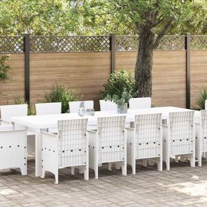 Garden Dining Set 13 pcs White Poly rattan Vidaxl Garden Dining Set 13 pcs White Poly rattan Vidaxl