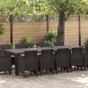 Garden Dining Set 13 pcs Brown and Taupe Poly rattan Vidaxl Garden Dining Set 13 pcs Brown and Taupe Poly rattan Vidaxl