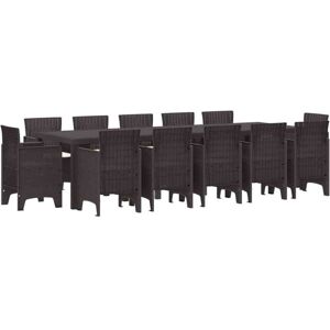 Vidaxl - Garden Dining Set with Cushion 13 pcs Brown Rattan Vidaxl - Garden Dining Set with Cushion 13 pcs Brown Rattan