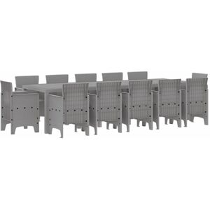 Vidaxl - Garden Dining Set 13 pcs Light Grey Poly rattan Vidaxl - Garden Dining Set 13 pcs Light Grey Poly rattan