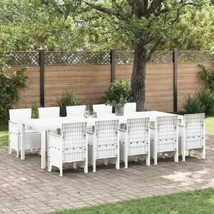 Garden Dining Set 11 pcs White Poly rattan and Steel Vidaxl Garden Dining Set 11 pcs White Poly rattan and Steel Vidaxl