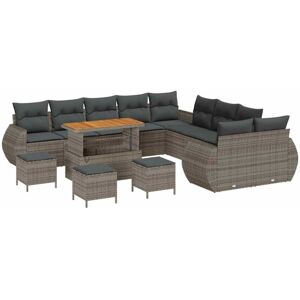 Garden Sofa Set Height-Adjustable 14 pcs Grey Poly Rattan Vidaxl Garden Sofa Set Height-Adjustable 14 pcs Grey Poly Rattan Vidaxl