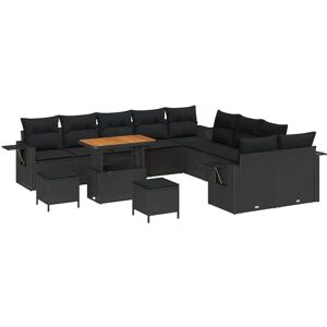 Garden Sofa Set with Storage 13 pcs Black Poly rattan Vidaxl Garden Sofa Set with Storage 13 pcs Black Poly rattan Vidaxl