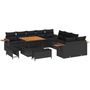 Garden Sofa Set with Cushion 13 pcs Black Poly rattan Vidaxl Garden Sofa Set with Cushion 13 pcs Black Poly rattan Vidaxl