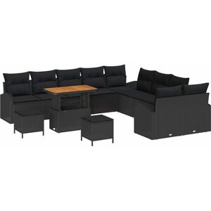 Vidaxl - Garden Sofa Set with Cushion 13 pcs Black 90 x 55 x 71 cm Vidaxl - Garden Sofa Set with Cushion 13 pcs Black 90 x 55 x 71 cm