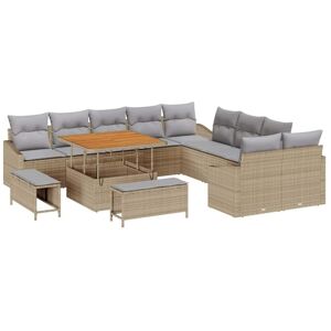 Garden Sofa Set with Cushion 13 pcs Beige and Light Grey vidaXL Garden Sofa Set with Cushion 13 pcs Beige and Light Grey vidaXL