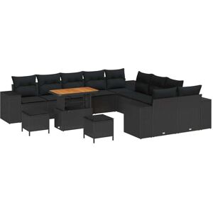Garden Sofa Set with Cushion 13 pcs Black Poly Rattan vidaXL Garden Sofa Set with Cushion 13 pcs Black Poly Rattan vidaXL