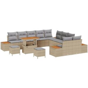 Garden Sofa Set with Cushion 13 pcs Beige Poly rattan Vidaxl Garden Sofa Set with Cushion 13 pcs Beige Poly rattan Vidaxl