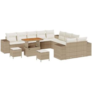 Garden Sofa Set Height-Adjustable 13 pcs Beige Poly Rattan Vidaxl Garden Sofa Set Height-Adjustable 13 pcs Beige Poly Rattan Vidaxl