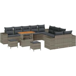 Garden Sofa Set Height-Adjustable 13 pcs Grey Poly Rattan Vidaxl Garden Sofa Set Height-Adjustable 13 pcs Grey Poly Rattan Vidaxl