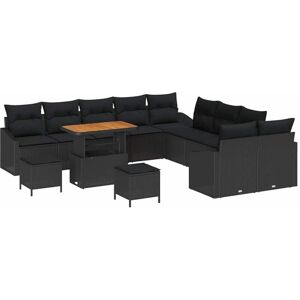 Vidaxl - Garden Sofa Set with Cushion 13 pcs Black 100 x 100 x 71 cm Vidaxl - Garden Sofa Set with Cushion 13 pcs Black 100 x 100 x 71 cm