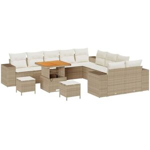 Garden Sofa Set with Pillow 13 pcs Beige, Cream 80 x 80 x 71 cm Vidaxl Garden Sofa Set with Pillow 13 pcs Beige, Cream 80 x 80 x 71 cm Vidaxl