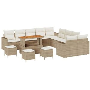 Garden Sofa Set Height-Adjustable 14 pcs Beige Poly Rattan Vidaxl Garden Sofa Set Height-Adjustable 14 pcs Beige Poly Rattan Vidaxl