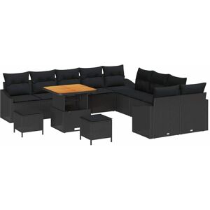 Vidaxl - Garden Sofa Set with Cushion 13 pcs Black 100 x 100 x 71 cm Vidaxl - Garden Sofa Set with Cushion 13 pcs Black 100 x 100 x 71 cm