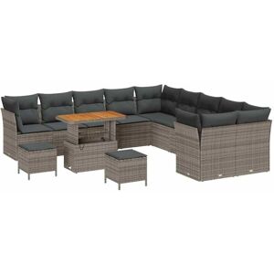Garden Sofa Set Height-Adjustable 13 pcs Grey Poly Rattan Vidaxl Garden Sofa Set Height-Adjustable 13 pcs Grey Poly Rattan Vidaxl