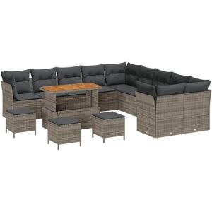 Garden Sofa Set Height-Adjustable 14 pcs Grey Poly Rattan Vidaxl Garden Sofa Set Height-Adjustable 14 pcs Grey Poly Rattan Vidaxl