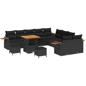 Garden Sofa Set with Cushion 13 pcs Black 80 x 80 x 71 cm Vidaxl Garden Sofa Set with Cushion 13 pcs Black 80 x 80 x 71 cm Vidaxl
