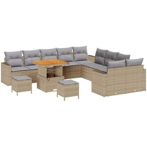 Garden Sofa Set Height-Adjustable 13 pcs Beige Poly Rattan Vidaxl Garden Sofa Set Height-Adjustable 13 pcs Beige Poly Rattan Vidaxl