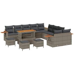Garden Sofa Set with Cushion 14 pcs Grey 110 x 55 x 71 cm Vidaxl Garden Sofa Set with Cushion 14 pcs Grey 110 x 55 x 71 cm Vidaxl