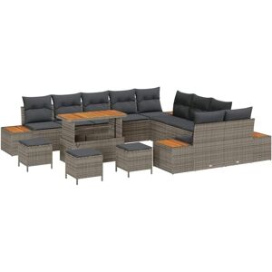 Garden Sofa Set with Cushion 14 pcs Grey Poly rattan Vidaxl Garden Sofa Set with Cushion 14 pcs Grey Poly rattan Vidaxl