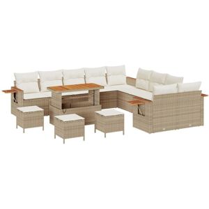 Garden Sofa Set with Cushion 14 pcs Beige Poly rattan Vidaxl Garden Sofa Set with Cushion 14 pcs Beige Poly rattan Vidaxl