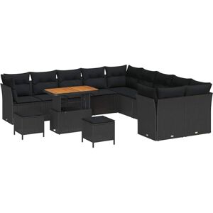 Vidaxl - Garden Sofa Set with Cushion 13 pcs Black 90 x 55 x 71 cm Vidaxl - Garden Sofa Set with Cushion 13 pcs Black 90 x 55 x 71 cm