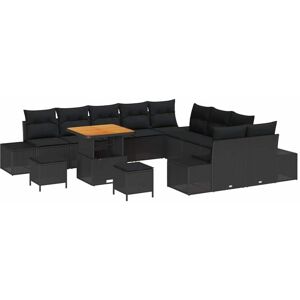 Vidaxl - Garden Sofa Set with Cushion 13 pcs Black 80 x 80 x 71 cm Vidaxl - Garden Sofa Set with Cushion 13 pcs Black 80 x 80 x 71 cm