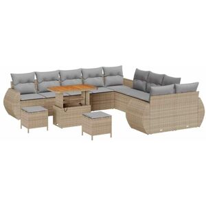 Garden Sofa Set with Cushion Manual 13 pcs Beige and light grey vidaXL Garden Sofa Set with Cushion Manual 13 pcs Beige and light grey vidaXL
