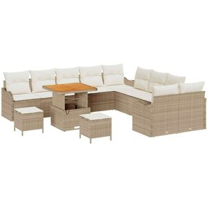 Vidaxl - Garden Sofa Set with Pillow 13 pcs Beige, Cream 80 x 80 x 71 cm Vidaxl - Garden Sofa Set with Pillow 13 pcs Beige, Cream 80 x 80 x 71 cm