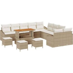 Garden Sofa Set with Cushion 14 pcs Beige Poly rattan Vidaxl Garden Sofa Set with Cushion 14 pcs Beige Poly rattan Vidaxl