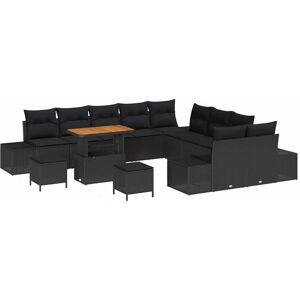 Vidaxl - Garden Sofa Set with Cushion 13 pcs Black 90 x 55 x 71 cm Vidaxl - Garden Sofa Set with Cushion 13 pcs Black 90 x 55 x 71 cm