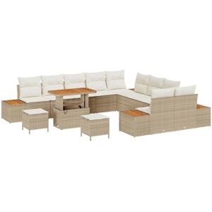 Garden Sofa Set with Cushion 13 pcs Beige Poly rattan Vidaxl Garden Sofa Set with Cushion 13 pcs Beige Poly rattan Vidaxl