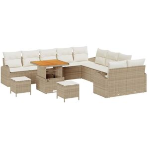 Garden Sofa Set with Pillow 13 pcs Beige, Cream 80 x 80 x 71 cm Vidaxl Garden Sofa Set with Pillow 13 pcs Beige, Cream 80 x 80 x 71 cm Vidaxl