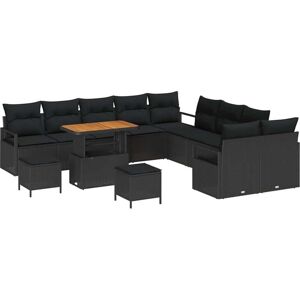 Garden Sofa Set with Cushion 13 pcs Black Poly rattan Vidaxl Garden Sofa Set with Cushion 13 pcs Black Poly rattan Vidaxl