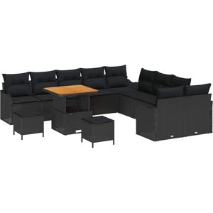 Vidaxl - Garden Sofa Set with Cushion 13 pcs Black 80 x 80 x 71 cm Vidaxl - Garden Sofa Set with Cushion 13 pcs Black 80 x 80 x 71 cm