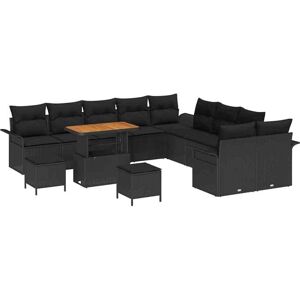 Vidaxl - Garden Sofa Set with Cushion 13 pcs Black 90 x 55 x 71 cm Vidaxl - Garden Sofa Set with Cushion 13 pcs Black 90 x 55 x 71 cm